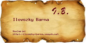 Ilovszky Barna névjegykártya