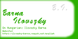 barna ilovszky business card